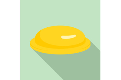 Yellow condom icon, flat style