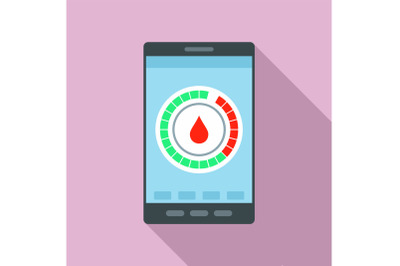 Menstrual mobile calendar icon, flat style