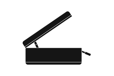 Open travel bag icon, simple style