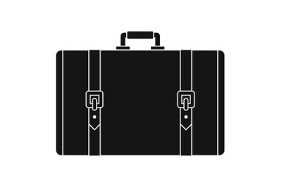 Retro suitcase icon, simple style