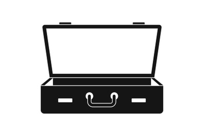 Leather suitcase icon, simple style