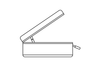 Open travel bag icon, outline style