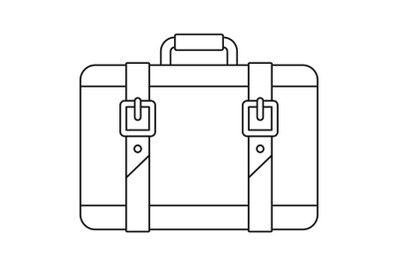 Trip leather bag icon, outline style