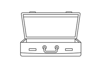 Leather suitcase icon, outline style