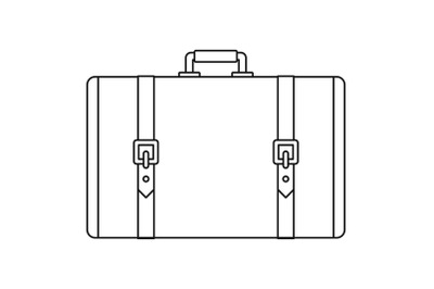Retro suitcase icon, outline style