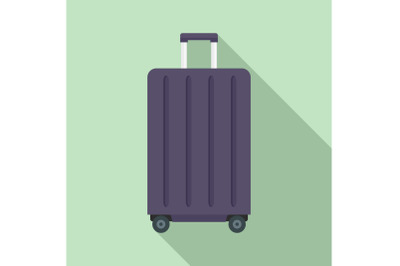 Travel wheels bag icon, flat style