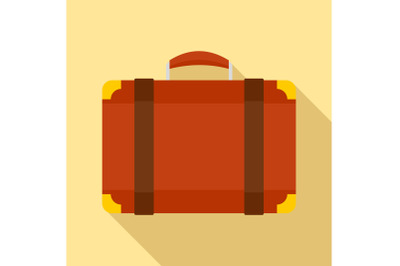 Luggage bag icon, flat style