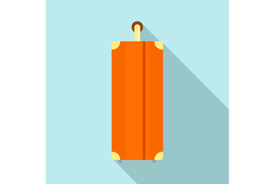 Side of travel bag icon, flat style