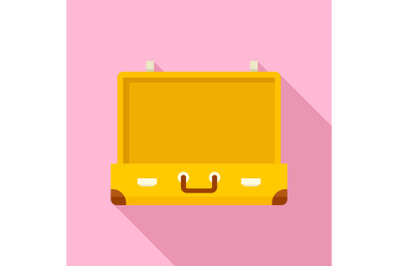 Vintage suitcase icon, flat style
