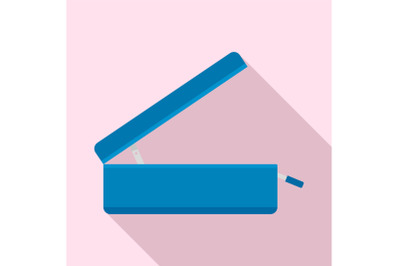 Open travel bag icon, flat style