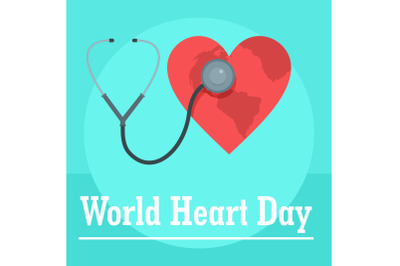 World heart day background, flat style