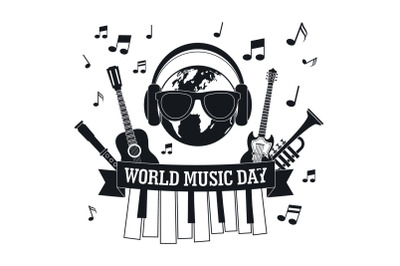 Music day concept background, simple style