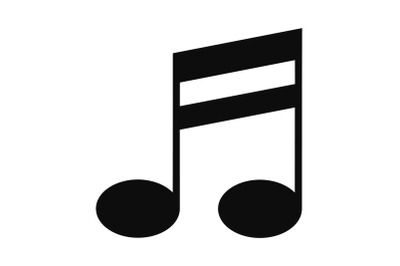 Double bar music note icon, simple style