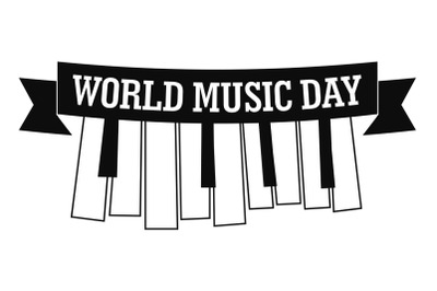 Music day piano key icon, simple style