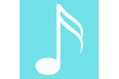 Sixteenth music note icon, flat style