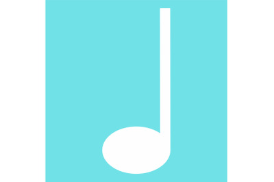 Quarter music note icon, flat style