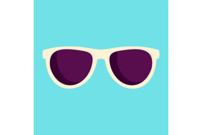 Sun glasses icon, flat style
