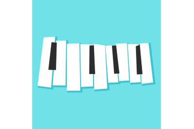 Piano keys icon, flat style