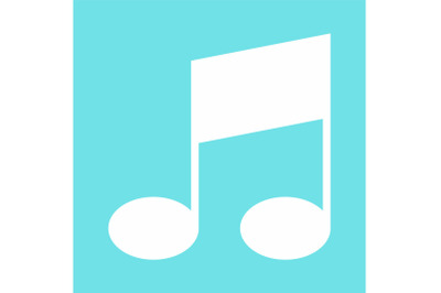 Bar musical note icon, flat style