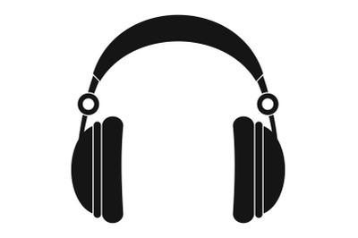 Headphones icon, simple style