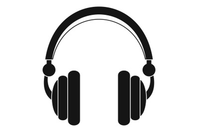 Wired headphones icon, simple style