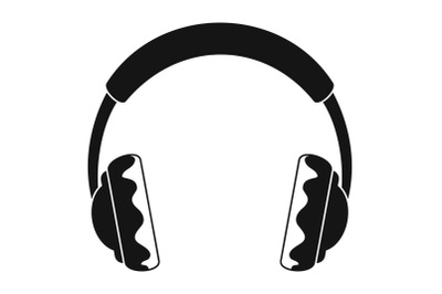Rock headphones icon, simple style