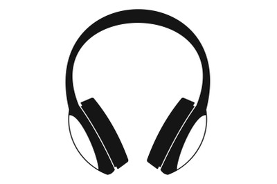 Retro headphones icon, simple style