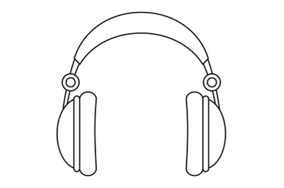 Headphones icon, outline style