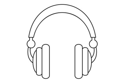 Wired headphones icon, outline style