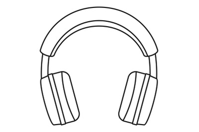 Stereo headphones icon, outline style