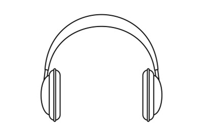 Modern headphones icon, outline style
