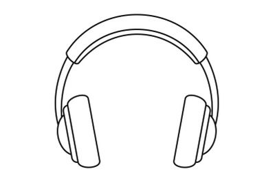 Rock headphones icon, outline style