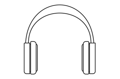 Great headphones icon, outline style