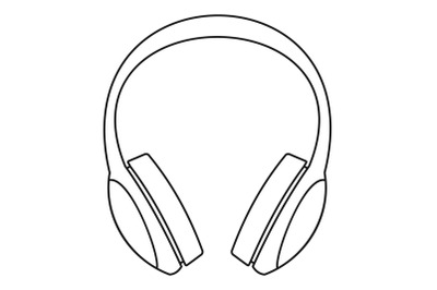 Retro headphones icon, outline style
