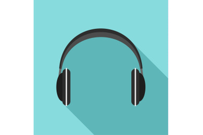 Wireless headphones icon, flat style