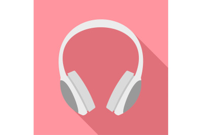 Dj headphones icon, flat style