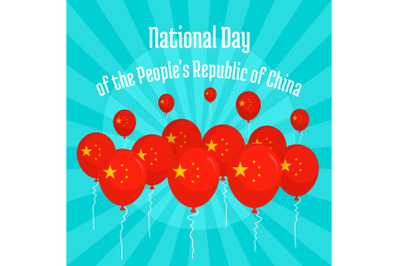 National day of China concept background, flat style