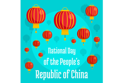 China people national day concept background, flat style