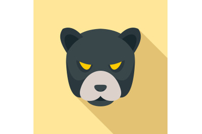 Panther head icon, flat style