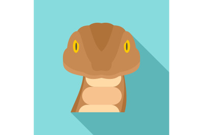 Snake head icon, flat style
