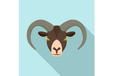 Ram head icon, flat style