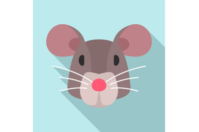 Mouse head icon, flat style