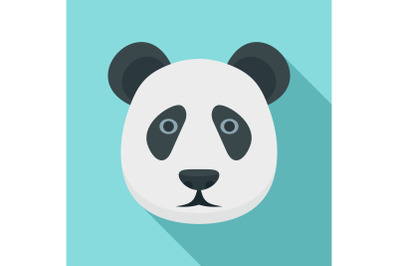 Panda head icon, flat style