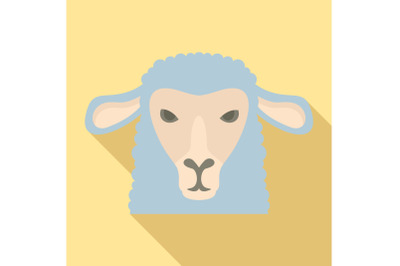 Sheep head icon, flat style