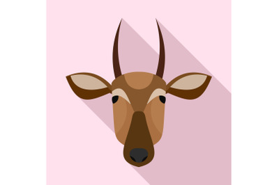 African cow icon, flat style