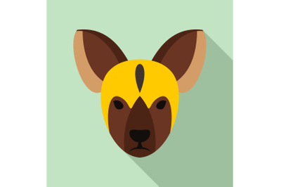 Night bat icon, flat style