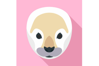 Arctic seal icon, flat style