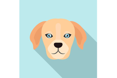 Dog head icon, flat style