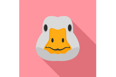 Goose head icon, flat style