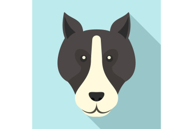 Bulldog head icon, flat style